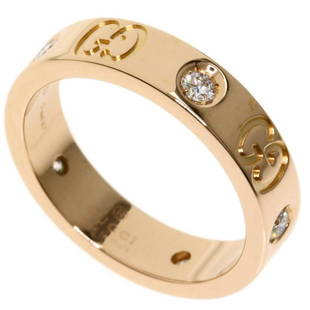 Gucci Icon 5P Diamond # 6 Ring / K18 Pink Gold Ladies GUCCI: Gucci Icon 5P Diamond # 6 Ring / K18 Pink Gold Ladies GUCCI Brand: Gucci Line: Icon Model: Ring / ring Gender: Women Color: Pink Material: Pink gold (18K) Stone: Diamond US Size: 3.5-4 Other