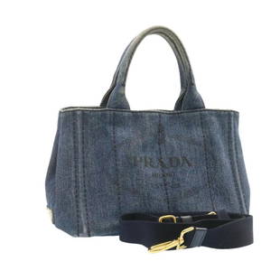 PRADA Canapa PM 2Way Hand Bag Denim Blue: PRADA Canapa PM 2Way Hand Bag Denim Blue Brand: PRADA Color: Blue Material: Denim Style: Hand Bag Size: W28 x H20 x D15cm / Strap Total Length 75-130cm(Approx) Country/Region of Manufacture: