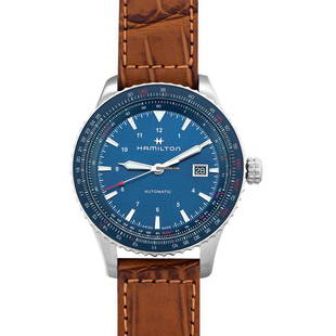 Hamilton Khaki Aviation Automatic Blue Dial Stainless Steel Men's Watch - H76645540: Hamilton Khaki Aviation Automatic Blue Dial Stainless Steel Men's Watch - H76645540 Brand: Hamilton Model: Khaki Aviation Dealer product code: 30543A Movement: Automatic Case material: Steel Bracelet