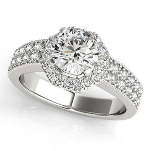1.4 ctw Certified VS/SI Diamond Halo Ring 18k White Gold: 1.4 ctw Certified VS/SI Diamond Halo Ring 18k White Gold 1.4 ctw Certified VS/SI Diamond Halo Ring 18k White Gold Designer Brand Luxury Jewelrymade in the USA Suggested Retail Price: $19850 .Item: