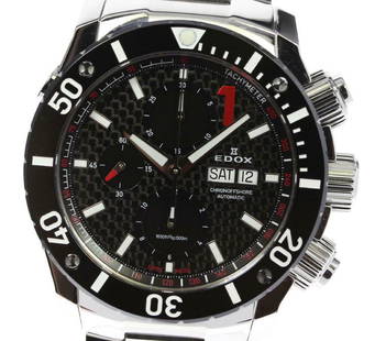 Edox Class One Chronograph Day-Date 01115 Automatic Black Dial Men's Watch: Edox Class One Chronograph Day-Date 01115 Automatic Black Dial Men's Watch Brand: Edox Type: Wristwatch Department: Mens Pre-Owned The BIDHAUS Guarantee: All items in this auction are guaranteed