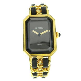 CHANEL Premiere O.S.***** #M Ladies Quartz Wristwatch PLAQUE OR G 20M: CHANEL Premiere O.S.***** #M Ladies Quartz Wristwatch PLAQUE OR G 20M Department: Women Style: Classic Dress/Formal Luxury Case Color: Black Gold Case Material: Gold Plated Movement: Quartz Band