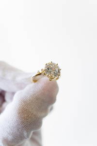 Diamond Engagement Ring With Satellite Bezel And Prong Side Stones- Gia Cert 2297341053 (i/vs2)