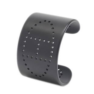 Hermes Evelyn Cuff Bangle Aluminum Black: Hermes Evelyn Cuff Bangle Aluminum Black Brand: Hermes Type: Bangle Material: Aluminum Color: Black Length: 15.5cm / 6.1 Width: 4cm / 1.57 Weight: 35g / 1.23oz. Overall Scratches: