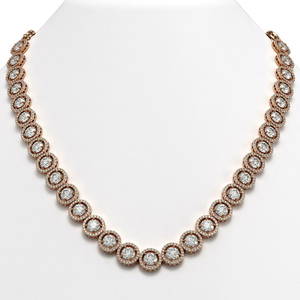 30.78 ctw Diamond Micro Pave Necklace 18K Rose Gold