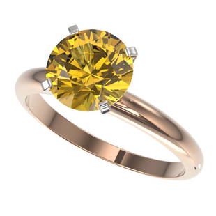 2.50 ctw Certified Intense Yellow Diamond Solitaire Ring 10k Rose Gold: 2.50 ctw Certified Intense Yellow Diamond Solitaire Ring 10k Rose Gold 2.50 ctw Certified Intense Yellow Diamond Solitaire Ring 10k Rose Gold Designer Brand Luxury Jewelrymade in the USA Suggested