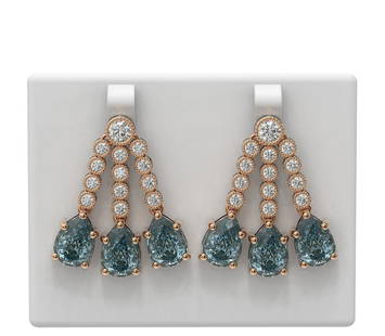 17.82 ctw Blue Topaz & Diamond Earrings 18K Rose Gold: 17.82 ctw Blue Topaz & Diamond Earrings 18K Rose Gold 17.82 ctw Blue Topaz & Diamond Earrings 18K Rose Gold Designer Brand Luxury Jewelrymade in the USA Suggested Retail Price: $15600 Item: Topaz