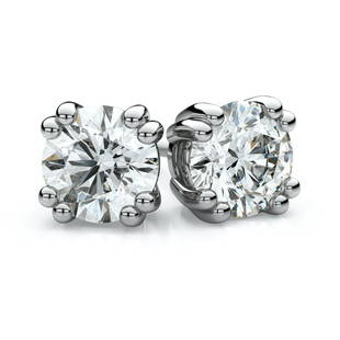 14k White Gold 8-prong Round Brilliant Diamond Stud Earrings (1.06 Ct. T.w., Vs1-vs2 Clarity, H-i: 14k White Gold 8-prong Round Brilliant Diamond Stud Earrings (1.06 Ct. T.w., Vs1-vs2 Clarity, H-i Color) These Igi Certified Enchanting Diamond Stud Earrings Come Set In 14k White Gold Metal With A