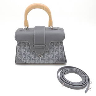 Goyard Saigon Mini Soft Bag Women's Handbag TY51CL51P PVC x Calf Gray: Goyard Saigon Mini Soft Bag Women's Handbag TY51CL51P PVC x Calf Gray Brand: Goyard Type: Handbag Material: PVC Leather PVC: Leather: Leather/Fur Type: Calfskin Color: Gray Gender: Women 