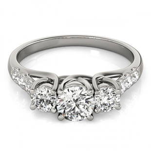 1.33 ctw VS/SI Diamond 3 Stone Ring 18k White Gold: 1.33 ctw VS/SI Diamond 3 Stone Ring 18k White Gold 1.33 ctw VS/SI Diamond 3 Stone Ring 18k White Gold Designer Brand Luxury Jewelrymade in the USA Suggested Retail Price: $10950 .Item: Diamond