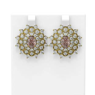 8.48 ctw Morganite & Diamond Earrings 18K Yellow Gold: 8.48 ctw Morganite & Diamond Earrings 18K Yellow Gold 8.48 ctw Morganite & Diamond Earrings 18K Yellow Gold Designer Brand Luxury Jewelrymade in the USA Suggested Retail Price: $15200 Item: