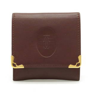 Cartier Mustline Must De Square Coin Purse Leather Calf Bordeaux: Cartier Mustline Must De Square Coin Purse Leather Calf Bordeaux Brand: Cartier Line: Must Type: Coin purse/coin case Material: Leather Leather: Leather/Fur Type: Calfskin Color: Bordeaux 