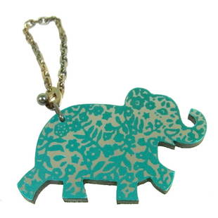 HERMES Lucky Haati Elephant Motif Leather Key Chain Holder Bag Charm: HERMES Lucky Haati Elephant Motif Leather Key Chain Holder Bag Charm Department: Unisex Material: Leather Theme: Animal Type: Key Chain Color: Gray Blue Brand: HERMES B: Reasonable Wear and Tear 