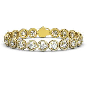 13.42 ctw Diamond Micro Pave Bracelet 18K Yellow Gold