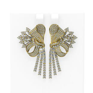 6.49 ctw Diamond Earrings 18K Yellow Gold: 6.49 ctw Diamond Earrings 18K Yellow Gold 6.49 ctw Diamond Earrings 18K Yellow Gold Designer Brand Luxury Jewelrymade in the USA Suggested Retail Price: $18400 Item: Diamond StudTotal Gem weight: