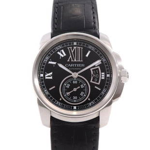 Cartier W7100014 Caliber de Cartier Men's Automatic SS Black dial: Cartier W7100014 Caliber de Cartier Men's Automatic SS Black dial Brand: Cartier Department: mens Type: Wristwatch Pre-Owned The BIDHAUS Guarantee: All items in this auction are guaranteed