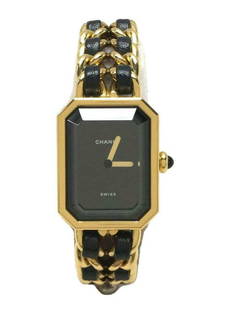 CHANEL Premiere Quartz Analog Black Gold SIZE: M Ladies Watch Pre Owned: CHANEL Premiere Quartz Analog Black Gold SIZE: M Ladies Watch Pre Owned Brand: Chanel Type: Wristwatch Department: Womens Pre-Owned The BIDHAUS Guarantee: All items in this auction are guaranteed