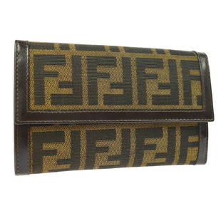 FENDI Zucca Pattern Trifold Wallet Purse Brown Canvas Vintage: FENDI Zucca Pattern Trifold Wallet Purse Brown Canvas Vintage Country/Region of Manufacture: Italy Department: Women Style: Trifold Material: Canvas Leather Type: Wallet Color: Brown Black Modified