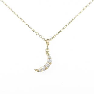 MIKIMOTO Moon Diamond Necklace: MIKIMOTO Moon Diamond Necklace Brand: MIKIMOTO Style: Necklace Material: K18YG Gender: Ladies Size: 40cm Accessories: No case Stone: Diamond 0.17ct ActualSize: imate size of pendant (H x W) :