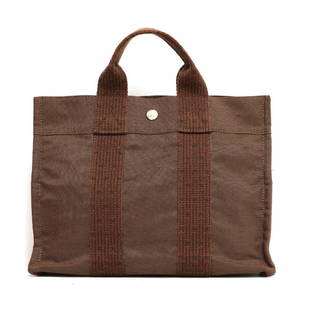 HERMES Hermes Tote Bag Aleline Brown Women's Men's Canvas: HERMES Hermes Tote Bag Aleline Brown Women's Men's Canvas Brand: Hermes Line: Her Line Country of Origin: France Type: Tote bag Material: Canvas Canvas: Color: Brown Closure: Zipper Inner