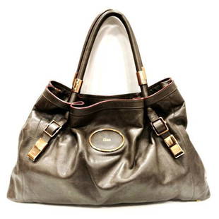 Chloe Victoria Leather Bag Tote Ladies: Chloe Victoria Leather Bag Tote Ladies Brand: Chloe Model: Victoria Type: Tote bag Gender: Women Material: Leather Leather: Color: Gray Closure: Open Outer Pocket: Open pocket Open pocket: