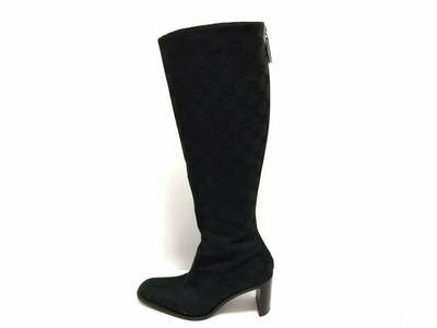 GUCCI Black Jacquard Womens Boots #35 #US