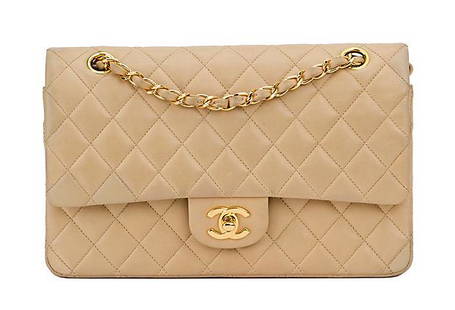 Chanle Beige 10" Double Flap Gold HDW: Chanle Beige 10" Double Flap Gold HDW Condition: Very Good; minor darkening in the back and the corners Era: Contemporary; 2000s Dimensions: 10" L x 2.5" W x 6" H Materials: leather/metal Color: