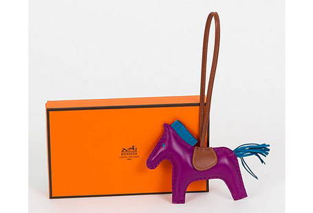 Hermes Grigri Rare GM Rodeo Charm: Hermes Grigri Rare GM Rodeo Charm Condition: New Era: Contemporary; 2000s Dimensions: 6" L x 5" W Materials: leather Color: anemone blue izmir gold Hermes rare grigri rodeo collection charm in GM