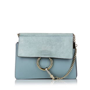 Chloe Faye Leather Crossbody Bag: Chloe Faye Leather Crossbody Bag The Faye features a leather body a flat leather strap a suede top flap with a hook closure and an interior zip pocket. Brand: Chloe Model: Faye Leather Crossbody