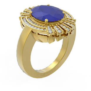 7.72 ctw Sapphire & Diamond Ring 18K Yellow Gold: 7.72 ctw Sapphire & Diamond Ring 18K Yellow Gold 7.72 ctw Sapphire & Diamond Ring 18K Yellow Gold Designer Brand Luxury Jewelrymade in the USA Suggested Retail Price: $11150 Item: Sapphire