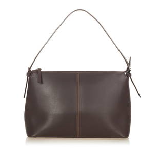 Burberry Leather Shoulder Bag: Burberry Leather Shoulder Bag This shoulder bag features a leather body a flat leather strap a top zip closure and interior zip and slip pockets. Brand: Burberry Model: Leather Shoulder Bag