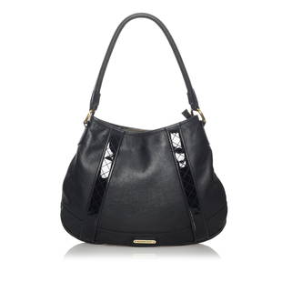Burberry Leather Shoulder Bag: Burberry Leather Shoulder Bag This shoulder bag features a leather body rolled leather strap top zip closure and interior zip and slip pockets. Brand: Burberry Model: Leather Shoulder Bag