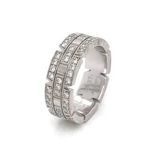 Cartier Tank Francaise 18K White Gold Diamond Wedding Band: Cartier Tank Francaise 18K White Gold Diamond Wedding Band Type: Wedding Bands Metal: 18K White Gold Grams: 7.8 Ring Size: 5.25 Measurements: Size: 5.25 Condition: Good. Some