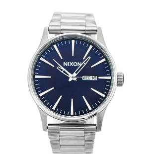 Nixon Sentry Blue Sunray Dial Stainless Steel Men's Watch - A356-1258: Nixon Sentry Blue Sunray Dial Stainless Steel Men's Watch - A356-1258 Brand: Nixon Dealer product code: 26746A Movement: Quartz Case material: Steel Bracelet material: Steel Year of production: 2022