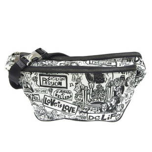 DOLCE & GABBANA Nylon Waist Pouch Body Bag Black x White: DOLCE & GABBANA Nylon Waist Pouch Body Bag Black x White Material: Nylon Nylon: Gender: Women Size (HxWxD): 19cm x 31cm x 1cm / 7.48 x 12.2 x 0.39 Strap Length: 35cm - 73cm / 13.77 - 28.74 