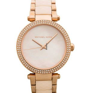 Michael Kors Women's Parker Rose Gold-Tone Watch - MK6402: Michael Kors Women's Parker Rose Gold-Tone Watch - MK6402 Brand: Michael Kors Dealer product code: 16906A Movement: Quartz Case material: Steel Bracelet material: Steel Year of production: 2022