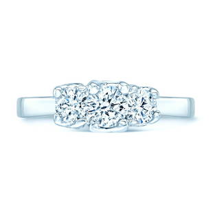 3 Stone Brilliant Cut Diamond Band (1 Ct. Tw.): 3 Stone Brilliant Cut Diamond Band (1 Ct. Tw.) Classic In Design, This 3 Stone Diamond (h-i Vs 1.00 Ctw) Ring Showcases The Brilliant Round Center Stone Beautifully Highlighted By Round Diamond Side