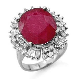 10.65 ctw Ruby & Diamond Ring 18k White Gold: 10.65 ctw Ruby & Diamond Ring 18k White Gold 10.65 ctw Ruby & Diamond Ring 18k White Gold Designer Brand Luxury Jewelrymade in the USA Suggested Retail Price: $21000 .Item: Ruby RingTotal Gem
