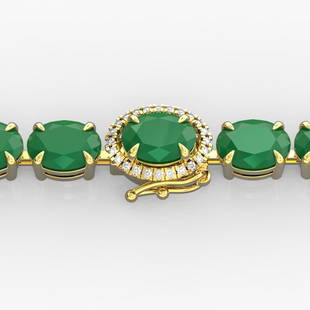 23.25 ctw Emerald & VS/SI Diamond Micro Pave Bracelet 14k Yellow Gold: 23.25 ctw Emerald & VS/SI Diamond Micro Pave Bracelet 14k Yellow Gold 23.25 ctw Emerald & VS/SI Diamond Micro Pave Bracelet 14k Yellow Gold Designer Brand Luxury Jewelrymade in the USA Suggested