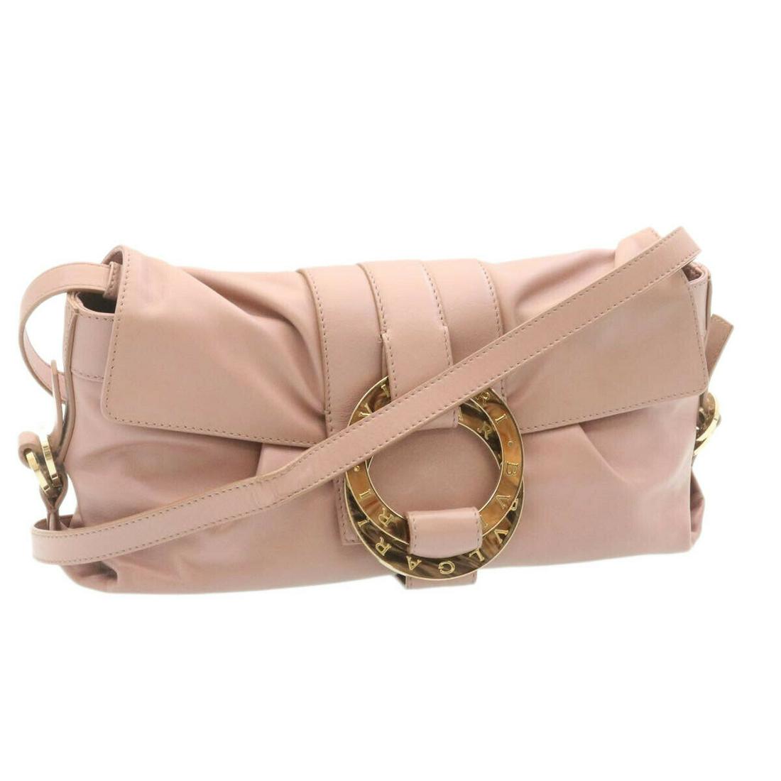 BVLGARI Chandra Shoulder Bag Pink: BVLGARI Chandra Shoulder Bag Pink Brand: BVLGARI Style: Shoulder Bag Exterior Material: Leather Exterior Color: Pink Size: See Description Bag Height: 6.3inch(Approx) / 16cm(Approx) Bag Depth: 3.9inch