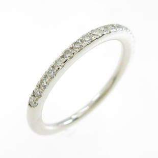 PT Half Eternity Diamond Ring: PT Half Eternity Diamond Ring Brand: Unbranded Style: Ring Material: PT Gender: Ladies Size: 9.0 (JPN size) Main Stone: Diamond 0.20ct ActualSize: W : 1.6mm CenterStone: Diamond 0.20ct Type: Ring