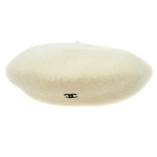 CHANEL CC Logos Hat Beret Ivory Women's Accessories 10816ao11oh #57: CHANEL CC Logos Hat Beret Ivory Women's Accessories 10816ao11oh #57 Size: 57 Country/Region of Manufacture: France Style: Beret Decade: Unknown Material: 100% Wool Color: Ivory Brand: CHANEL AB:
