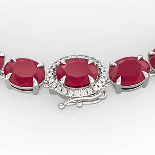 54.25 ctw Ruby & VS/SI Diamond Eternity Micro Necklace 14k White Gold: 54.25 ctw Ruby & VS/SI Diamond Eternity Micro Necklace 14k White Gold 54.25 ctw Ruby & VS/SI Diamond Eternity Micro Necklace 14k White Gold Designer Brand Luxury Jewelrymade in the USA Suggested