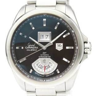 TAG HEUER Grand Carrera Caliber 8 GMT Automatic Date Men's WAV5113 Brown: TAG HEUER Grand Carrera Caliber 8 GMT Automatic Date Men's WAV5113 Brown Brand: TAG HEUER Type: Wristwatch Department: Men Pre-Owned The BIDHAUS Guarantee: All items in this auction are