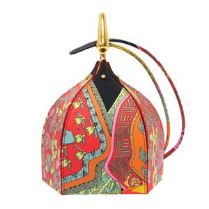 Hermes Art des Steppes Satin Red Shoulder Bag 0238 HERMES