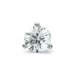 14k White Gold 3-prong Martini Round Diamond Single Stud Earring 0.50ctw (5.0mm Ea), J-k Color, Si: 14k White Gold 3-prong Martini Round Diamond Single Stud Earring 0.50ctw (5.0mm Ea), J-k Color, Si Clarity This Stylish Diamond Single Stud Earring Comes Set In 14k White Gold Metal With A 3-prong