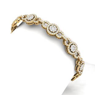 5 ctw Certified SI/I Diamond Halo Bracelet 18K Yellow Gold: 5 ctw Certified SI/I Diamond Halo Bracelet 18K Yellow Gold 5 ctw Certified SI/I Diamond Halo Bracelet 18K Yellow Gold Designer Brand Luxury Jewelrymade in the USA Suggested Retail Price: $18750