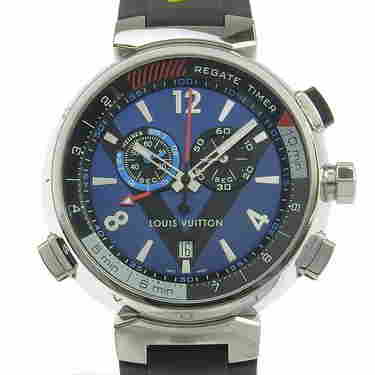 Louis Vuitton Tambour Regatta Navy Men S Quartz Battery Rubber Belt Q102dz May 12 22 Bidhaus In Ny