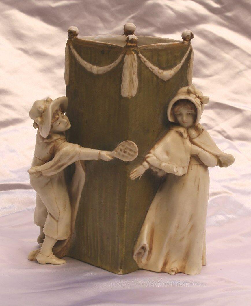 1900 AMPHORA VASE SIGNED: 1900 AMPHORA VASE SIGNED Type: Statue This is a 1900 Amphora vase fully signed and hallmarked on the base with a wonderful detail design and workmanship showing a boy & girl playing with each other. I