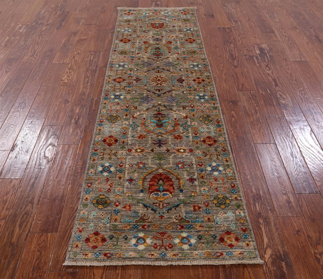 2' 7" X 8' 9" Handmade Persian Tabriz Runner Rug: 2' 7" X 8' 9" Handmade Persian Tabriz Runner Rug Design: Tabriz Exact Size: 2\ 7 X 8\ 9 Style: Persian Foundation: Cotton Pile: Wool Weave: Hand-knotted Age: New The BIDHAUS Guarantee: All items in th